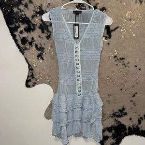 PrettyLittleThing Light Blue High Low Dress